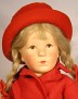 Käthe Kruse Puppe VIII aus den 30er Jahren in Originalkleidung mit Jacke und Hut